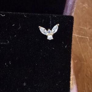 Elegant Gold and Crystal Helix Stud Earrings